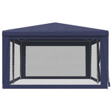 NNEVL Party Tent with 6 Mesh Sidewalls Blue 6x4 m HDPE