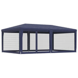 NNEVL Party Tent with 6 Mesh Sidewalls Blue 6x4 m HDPE