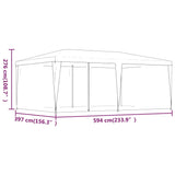 NNEVL Party Tent with 6 Mesh Sidewalls Blue 6x4 m HDPE