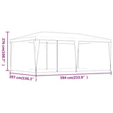 NNEVL Party Tent with 6 Mesh Sidewalls Green 6x4 m HDPE