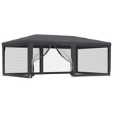 NNEVL Party Tent with 6 Mesh Sidewalls Anthracite 6x4 m HDPE