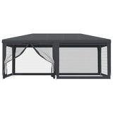 NNEVL Party Tent with 6 Mesh Sidewalls Anthracite 6x4 m HDPE