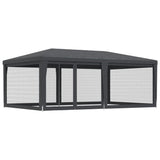 NNEVL Party Tent with 6 Mesh Sidewalls Anthracite 6x4 m HDPE