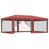 NNEVL Party Tent with 6 Mesh Sidewalls Red 6x4 m HDPE