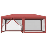 NNEVL Party Tent with 6 Mesh Sidewalls Red 6x4 m HDPE