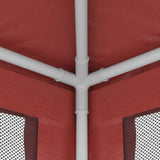 NNEVL Party Tent with 6 Mesh Sidewalls Red 6x4 m HDPE