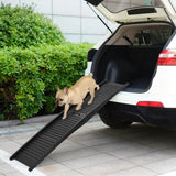 NNEVL Folding Dog Ramp Black 153x40x12.5 cm Plastic