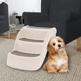 NNEVL Folding 3-Step Dog Stairs Cream 50x38x38 cm Plastic