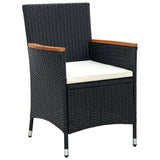 NNEVL 11 Piece Garden Dining Set with Cushions Black