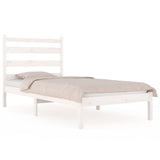 NNEVL Bed Frame White Solid Wood Pine 90x190 cm 3FT Single