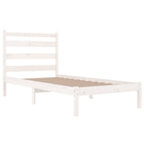 NNEVL Bed Frame White Solid Wood Pine 90x190 cm 3FT Single