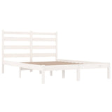 NNEVL Bed Frame White Solid Wood Pine 135x190 cm 4FT6 Double