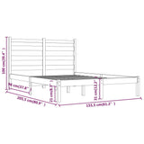 NNEVL Bed Frame White Solid Wood Pine 150x200 cm 5FT King Size