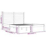 NNEVL Bed Frame Solid Wood Pine 180x200 cm 6FT Super King