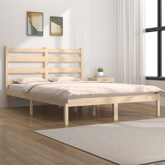 NNEVL Bed Frame Solid Wood Pine 180x200 cm 6FT Super King