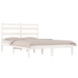 NNEVL Bed Frame White Solid Wood Pine 180x200 cm 6FT Super King