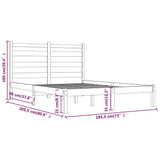 NNEVL Bed Frame White Solid Wood Pine 180x200 cm 6FT Super King