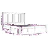 NNEVL Bed Frame Solid Wood Pine 135x190 cm 4FT6 Double