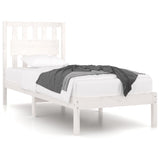 NNEVL Bed Frame White Solid Wood Pine 92x187 cm Single Bed Size