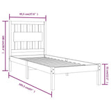 NNEVL Bed Frame White Solid Wood Pine 92x187 cm Single Bed Size