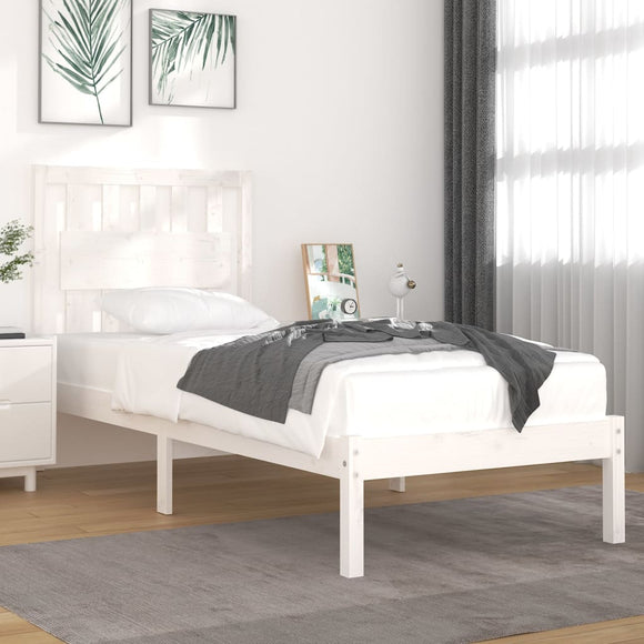 NNEVL Bed Frame White Solid Wood Pine 92x187 cm Single Bed Size