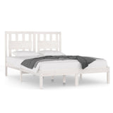 NNEVL Bed Frame White Solid Wood Pine 183x203 cm King Size