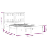NNEVL Bed Frame White Solid Wood Pine 183x203 cm King Size