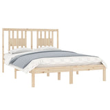 NNEVL Bed Frame Solid Wood 135x190 cm 4FT6 Double