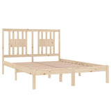 NNEVL Bed Frame Solid Wood 135x190 cm 4FT6 Double