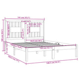 NNEVL Bed Frame Solid Wood 135x190 cm 4FT6 Double