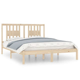 NNEVL Bed Frame Solid Wood 150x200 cm 5FT King Size
