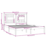 NNEVL Bed Frame Solid Wood 150x200 cm 5FT King Size