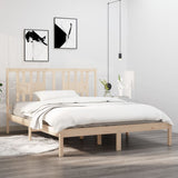 NNEVL Bed Frame Solid Wood 150x200 cm 5FT King Size