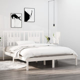 NNEVL Bed Frame White Solid Wood 150x200 cm 5FT King Size