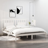 NNEVL Bed Frame White Solid Wood 180x200 cm 6FT Super King