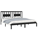 NNEVL Bed Frame Black Solid Wood 180x200 cm 6FT Super King