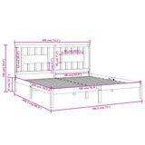 NNEVL Bed Frame Black Solid Wood 180x200 cm 6FT Super King