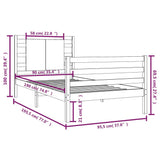 NNEVL Bed Frame Solid Wood Pine 92x187 cm Single Bed Size