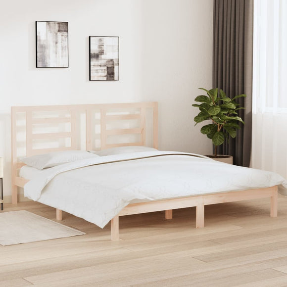 NNEVL Bed Frame Solid Wood 180x200 cm 6FT Super King Size