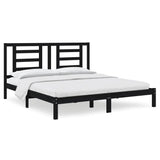 NNEVL Bed Frame Black Solid Wood 180x200 cm 6FT Super King Size