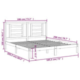 NNEVL Bed Frame Black Solid Wood 180x200 cm 6FT Super King Size
