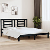 NNEVL Bed Frame Black Solid Wood 180x200 cm 6FT Super King Size