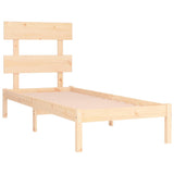 NNEVL Bed Frame Solid Wood 90x190 cm 3FT6 Single