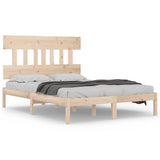 NNEVL Bed Frame Solid Wood 137x187 cm Double Size