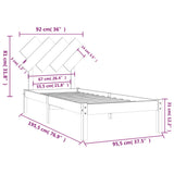 NNEVL Bed Frame Black 92x187 cm Single Bed Size Solid Wood