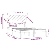 NNEVL Bed Frame 137x187 cm Double Size Solid Wood