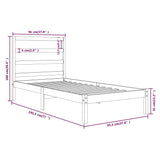 NNEVL Bed Frame Solid Wood 90x190 cm Single Bed Size