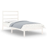 NNEVL Bed Frame White Solid Wood 90x190 cm Single Bed Size