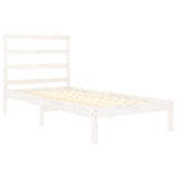 NNEVL Bed Frame White Solid Wood 90x190 cm Single Bed Size