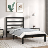 NNEVL Bed Frame Black Solid Wood 90x190 cm Single Bed Size